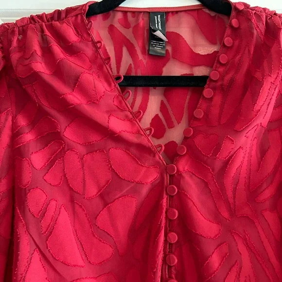 Jonathan Simkhai fil coupe long sleeve bodysuit size small red - Picture 6 of 10